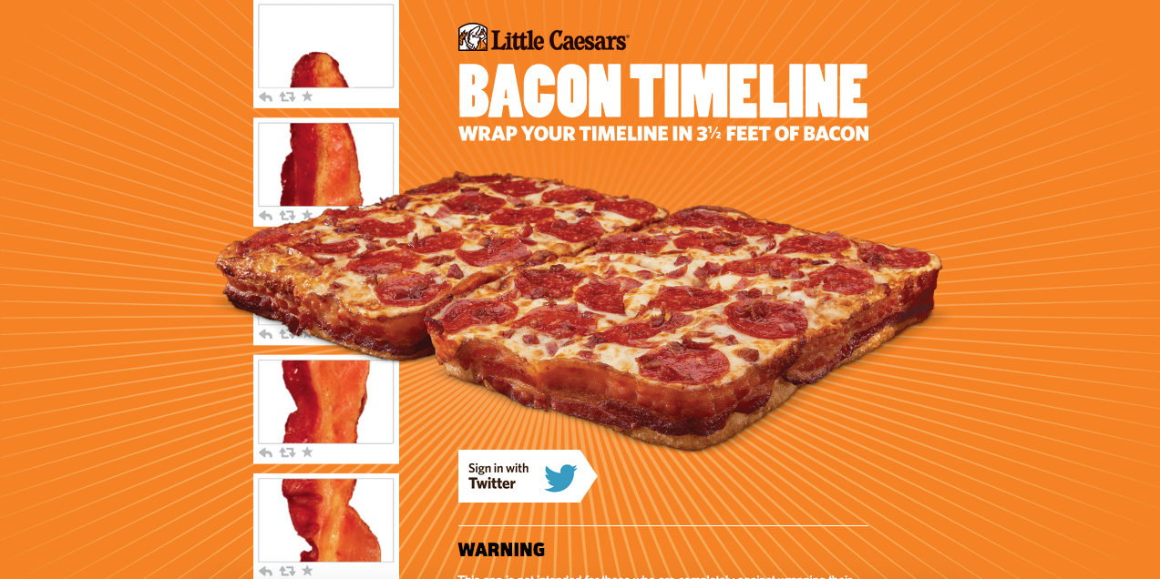 Avec Little Caesars transformez votre Timeline Twitter en Bacon !