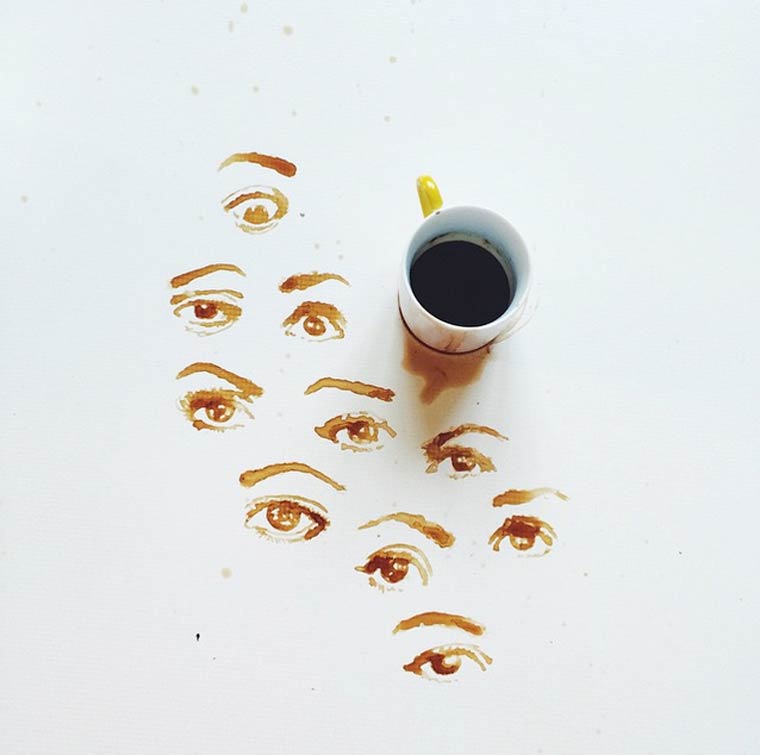 Une artiste réalise des œuvres d'art à partir de café renversé !