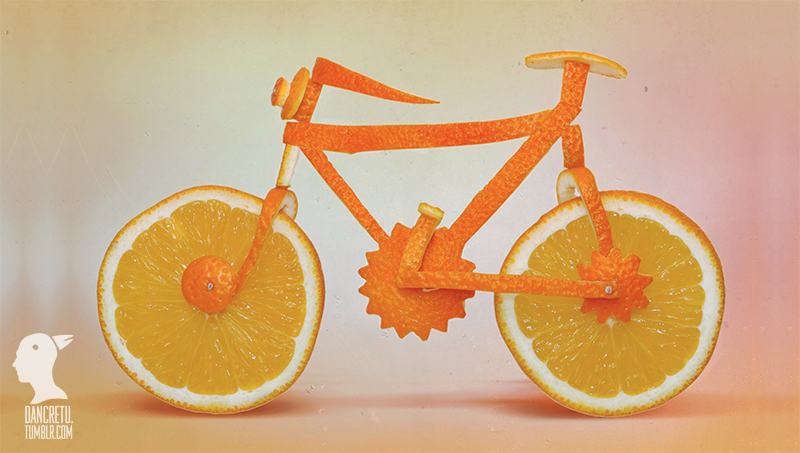 Le Food'Art en vélo à partir d'oranges