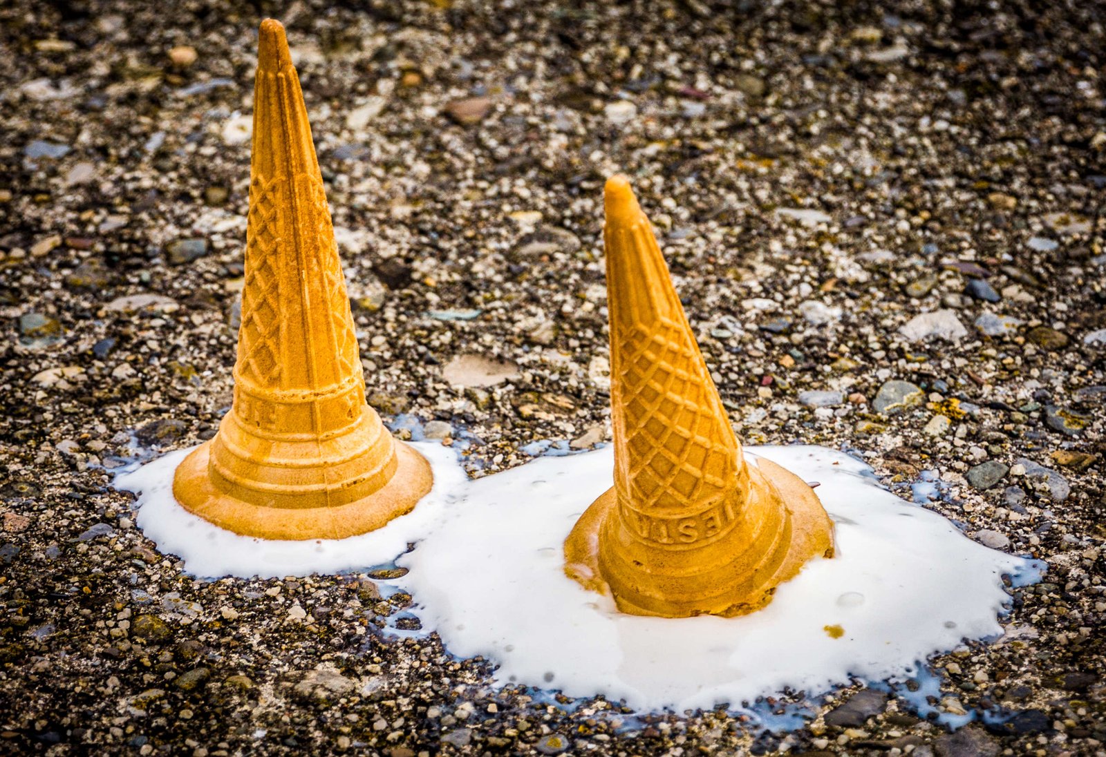 Cornet de glace en pleine canicule