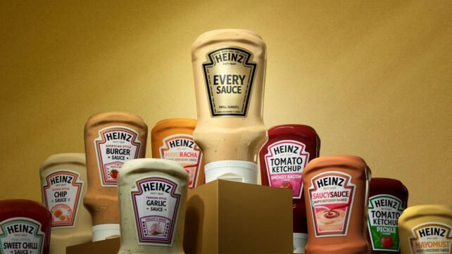 La création Heinz "Every Sauce" combine 14 des sauces de la marque